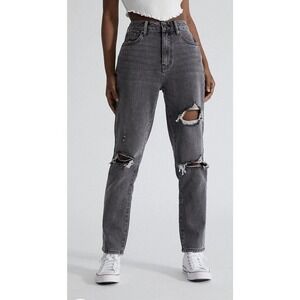 PacSun Faded Black Ripped Mom Jeans 30 Distressed